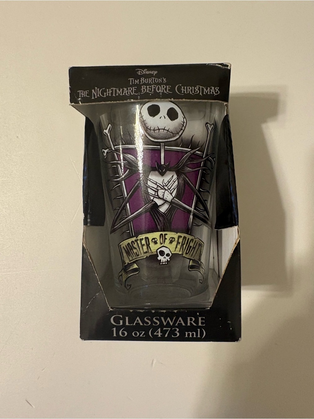 Disney The Nightmare Before Christmas Jack Skellington Purple Glassware Pint